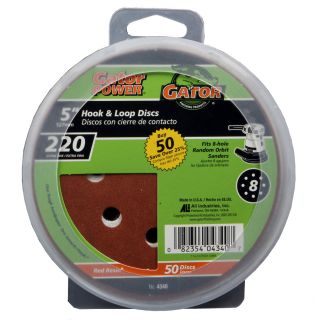 Gator 50 Pack 5 in W x 5 in L 220 Grit Commercial Sanding Disc Sandpaper