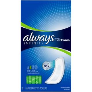 Always Infinity Heavy Flow Pads without Flexi Wings, (Choose your Count)