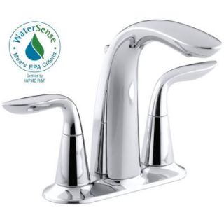 KOHLER Refinia 4 in. Centerset 2 Handle Water Saving Bathroom Faucet in Polished Chrome K 5316 4 CP