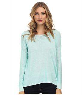 TWO by Vince Camuto Plaited Boatneck Pullover with Pointelle Yoke