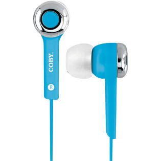 Coby Stereo Earbuds with Built In Mic CVE 101 BLU Blue   TVs