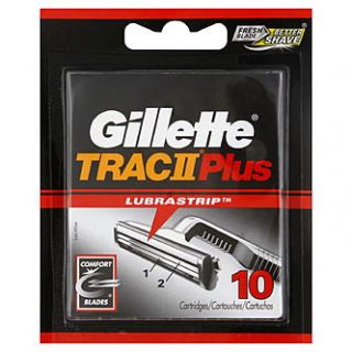 Gillette Trac II Plus Cartridges, Lubrastrip, 10 cartridges   Beauty