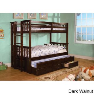 Cameron Twin Over Twin Bunk Bed with Trundle and Drawers