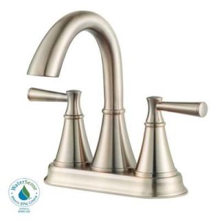 Pfister Cantara 4 in. Centerset 2 Handle High Arc Bathroom Faucet in Brushed Nickel F 048 CRKK