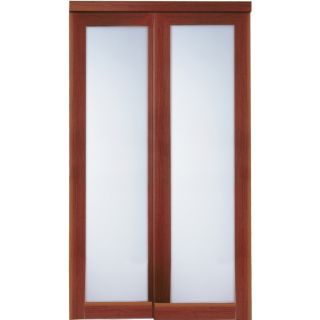 ReliaBilt 1 Lite Frosted Glass Sliding Closet Interior Door (Common: 48 in x 80 in; Actual: 48 in x 78.68 in)