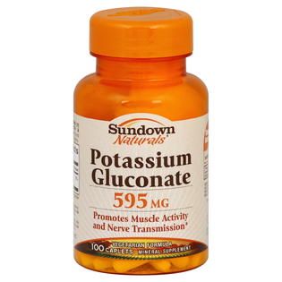 Sundown  Potassium Gluconate, 595 mg, Caplets, 100 caplets