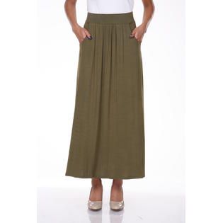 White Mark Maxi Skirt with pockets   Clothing, Shoes & Jewelry