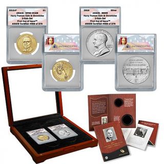 2015 ANACS 69 First Day of Issue Limited Edition of 279 Harry S. Truman Coin an   7866549