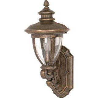Glomar Galeon 1 Light 19 in. Wall Lantern Arm Up with Clear Seed Glass finished in Platinum Gold DISCONTINUED HD 951