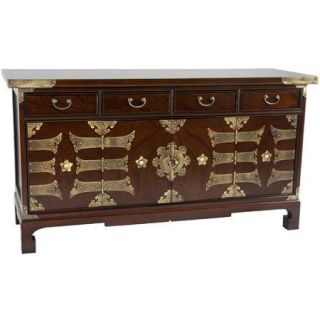 Oriental Furniture Korean 4 Drawer Coffee Table Low Chest
