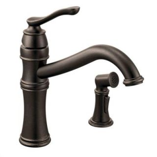 MOEN Belfield Single Handle Standard Kitchen Faucet with Side Sprayer in Oil Rubbed Bronze 7245ORB