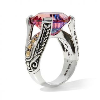 Bali Designs by Robert Manse 8.7ct Pink Quartz 2 Tone Sterling Silver Ring   7808366