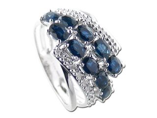 14K White Gold 2.65ct Perfect Royalty Prong Diamond & Oval Synthetic Sapphire Wrap Ring