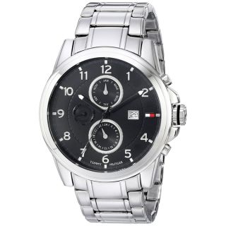 Tommy Hilfiger Mens 1710296 Classic Stainless Steel Black Subdial