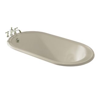 KOHLER Sandbar Cast Iron Oval Drop In Bathtub with Reversible Drain (Common: 36 in x 66 in; Actual: 19.25 in x 36 in x 66 in)