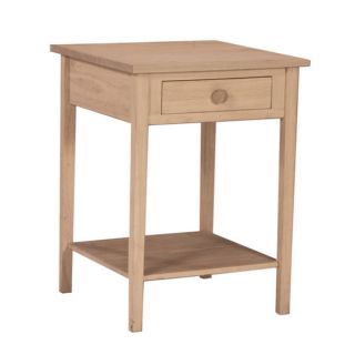 Hampton Unfinished Solid Parawood Bedside Table   16585227  