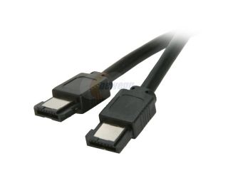 OKGEAR 3 ft. External SATA 6Gbps Round Cable, Black, Backward Compatible with 3 Gbps and 1.5 Gbps   SATA / eSATA Cables