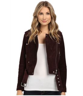 Blank NYC Burgundy Suede Moto Jacket in Morning After Morning After