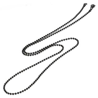 Black plated Stainless Steel Mens Ball Chain   15526692  
