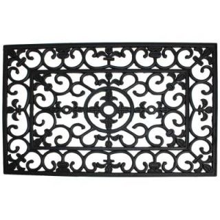 J & M Home Fashions Wrought Iron 18 in. x 30 in. Natural Rubber Door Mat 4174