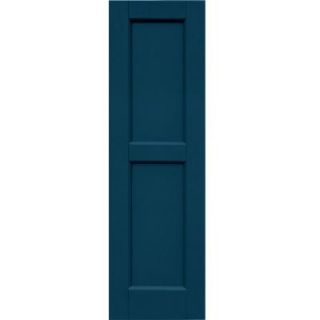 Winworks Wood Composite 12 in. x 40 in. Contemporary Flat Panel Shutters Pair #637 Deep Sea Blue 61240637