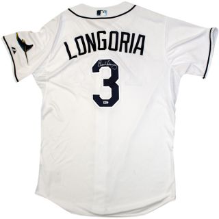 Evan Longoria Rays Authentic White Cool Base Jersey (MLB Auth