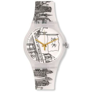 Swatch Unisex SUOZ197 Peace Hotel White Silicone Watch  