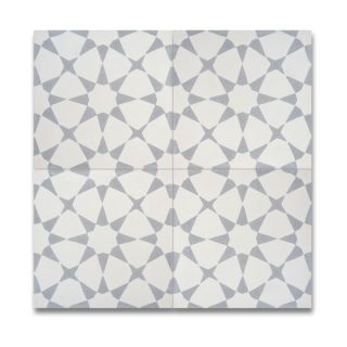 Pack of 12 Medina Grey and White Handmade Cement and Granite 8x8 Floor