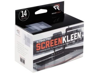 Read Right RR1291 ScreenKleen Alcohol Free Wipes, Cloth, 5 x 5, 14/Box