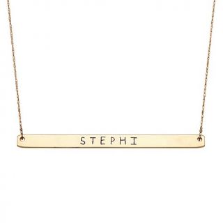 10K Gold Engraved Bar Necklace with 20 1/4" Chain   7660319