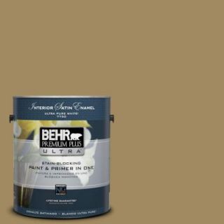 BEHR Premium Plus Ultra 1 gal. #S320 6 Garden Salt Green Satin Enamel Interior Paint 775301