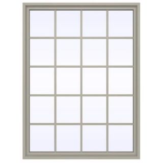 JELD WEN 35.5 in. x 47.5 in. V 4500 Series Fixed Picture Vinyl Window with Grids in Tan THDJW142100239