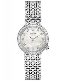 Bulova Womens Diamond (1/6 ct. t.w.) Stainless Steel Bracelet Watch