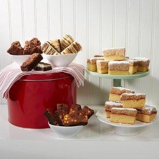 David's Cookies Red Tin with 32 piece Brownies and Crumb Cakes   8054853