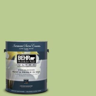 BEHR Premium Plus Ultra 1 gal. #420D 4 Marsh Fern Satin Enamel Interior Paint 775401