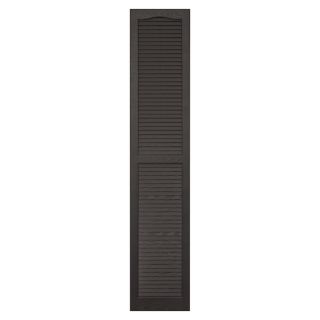 Vantage 2 Pack Charcoal Grey Louvered Vinyl Exterior Shutters (Common: 14 in x 75 in; Actual: 13.875 in x 74.5 in)