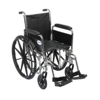 Drive Chrome Sport Wheelchair with Detachable Full Arms and Swing Away Footrest cs16dfa sf