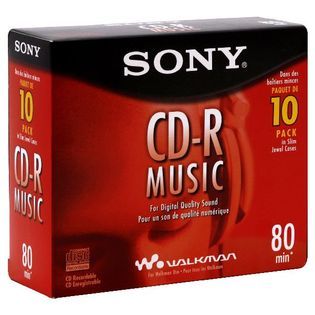 Sony  CD R, Music, 80 min, 10 CD Rs