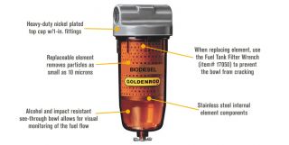 Goldenrod Bio-FLO Biodiesel Fuel Filter — 1in. NPT, Model# 497  Fuel Filters
