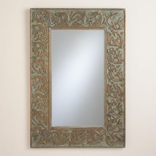Antique Green Carved Hailey Mirror