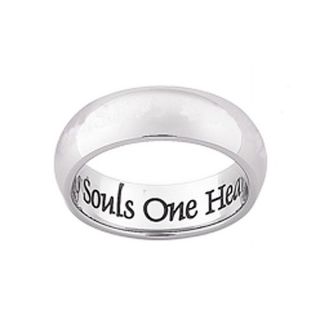 Stainless Steel Two Souls Engraved Message Band