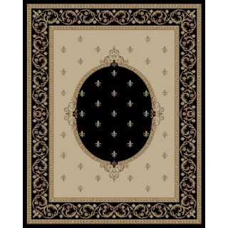 Concord Global Valencia Black Rectangular Indoor Woven Oriental Area Rug (Common: 8 x 10; Actual: 94 in W x 118 in L x 7.83 ft Dia)