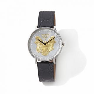 Croton U.S. Silver Dollar Leather Strap Watch   7753538