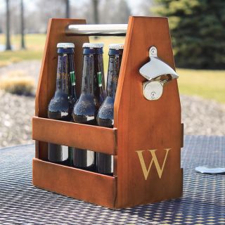 Personalized Wooden Craft Beer Carrier with Opener