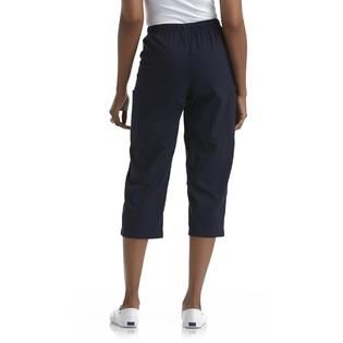 Basic Editions   Womens Drawstring Capri Pants