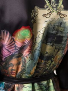 Yes Master Tattoo Printed Nightrobe