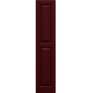 Winworks Wood Composite 12 in. x 57 in. Raised Panel Shutters Pair #650 Board and Batten Red 51257650