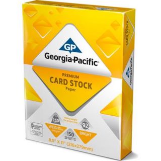 Georgia Pacific White Cardstock Paper, 8.5" x 11", 110 lb, 150 Sheets