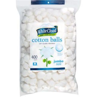 White Cloud Jumbo Size Cotton Balls, 400 count