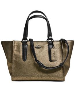 COACH MINI CROSBY CARRYALL IN METALLIC LEATHER   Handbags